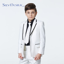 Straight White Boys Tuxedo Jacket Pants Kids Suit