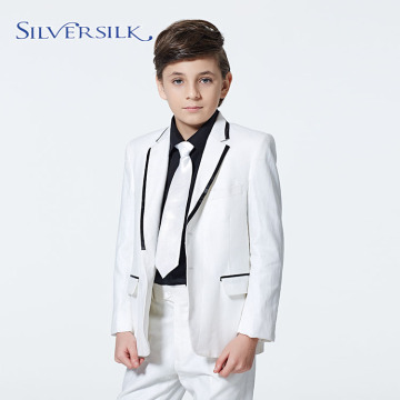 Straight White Boys Tuxedo Jacket Pants Kids Suit