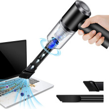 USB Rechargeable Handheld Cordless Vacuum Cleaner with LED Light, White and Black