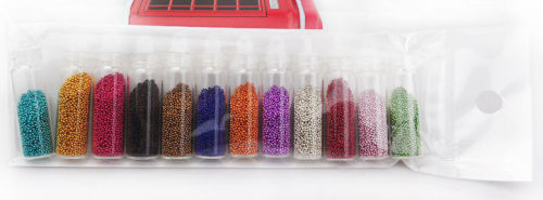 3D colorful caviar nail beads nail glitter acrylic resin powder for nail art decoration