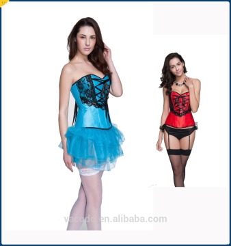 OEM custom Women Satin Cross Tie Back Strap corset trainer Bustier