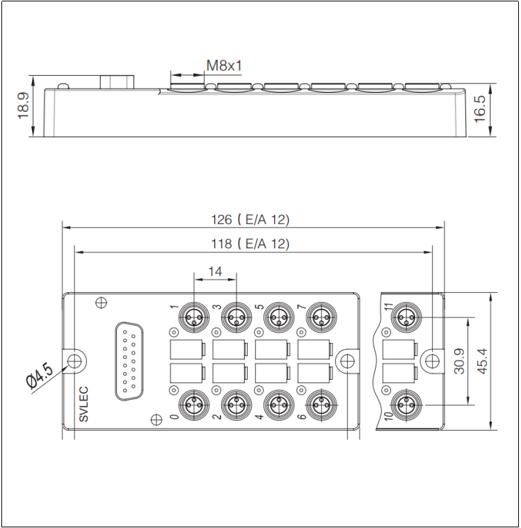 M8 12 Way Distribution Box Size