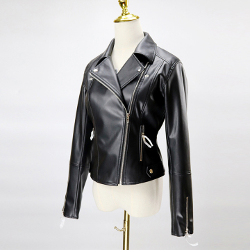 washed pu leather jacket