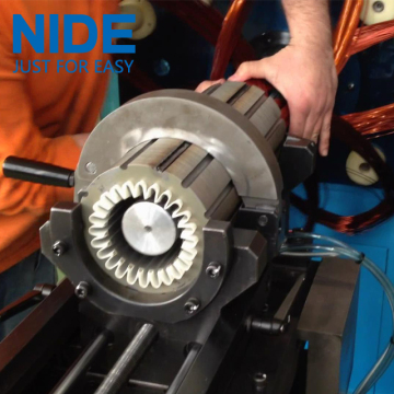 Well pump motor stator coil winding inserting machine