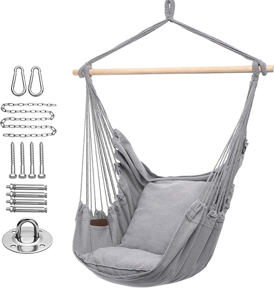 Hammock Hanging Chair with 2 Seat Pillows