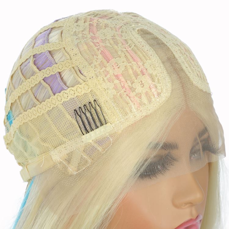 colorful long synthetic lace front heat resistant wigs,Synthetic lace wigs heat resistant fib