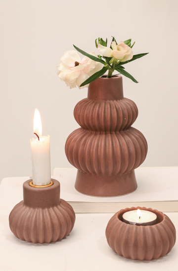 Short Round Ceramic Tea Light Holders