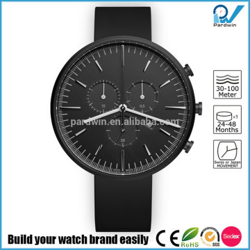 PVD black stainless steel case chronograph with date multifunctions stainless steel submarine watch