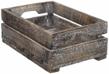 2 Country Rustic Finish Wood Storage Crate