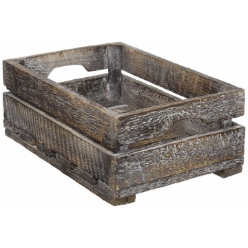 2 Country Rustic Finish Wood Storage Crate