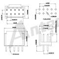 2,54 mm Linha dupla de pitch 180 ° A2549WVK-2XNP