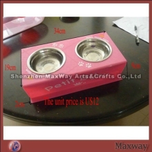 Pink Standard Acrylic Pet Food Container Holder