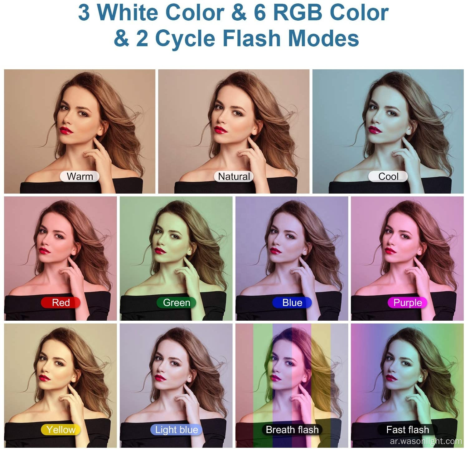 2023 Beauty Beauty RGB Color Change LED LED Selfie Camera Ring Light مع حامل ثلاثي القوائم وقابل للضبط