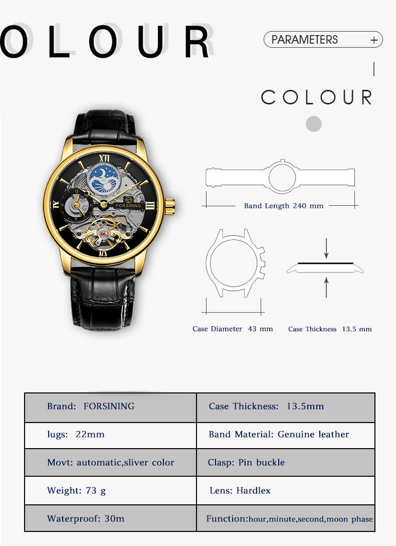 Forsining 354 Roman Dial Mens Automatic Watch Tourbillon 2021 New Mechanical Watches