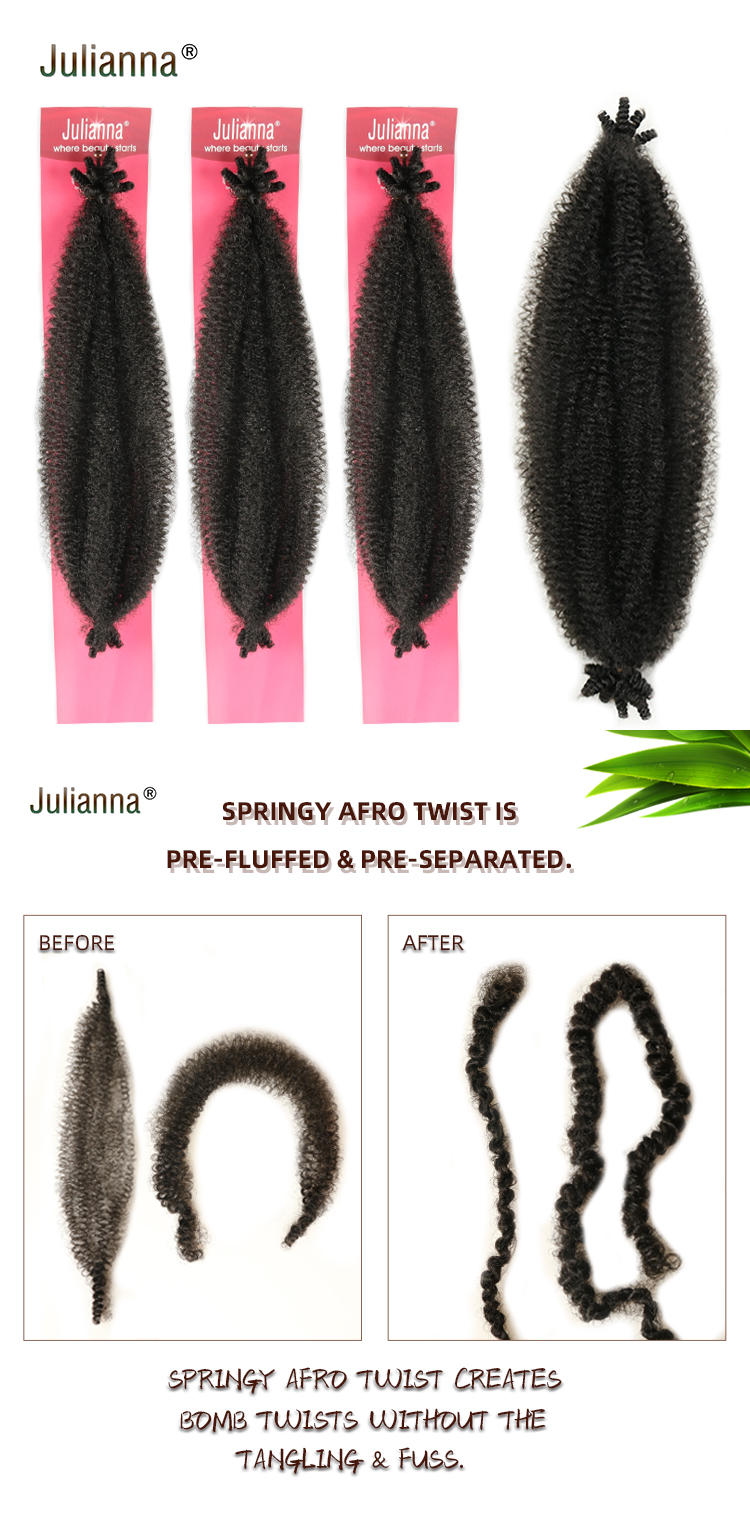 Julianna Crochet springy afro twist wholesale synthetic hair extension Poppin springy afro twist braid