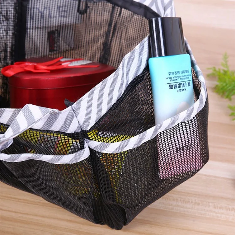 Custom Logo Extra Large Reusable Gym Swim Utility Bag 6 Exterior Pockets Picnic Grocery Tote Travel Mesh Beach Bag for Shopping