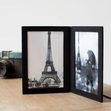 Folded leather couples picture frame