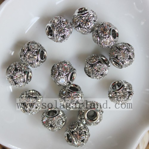 10 * 11MM Runde Disco Strass Kristall Perlen lose Spacer Perlen Charms