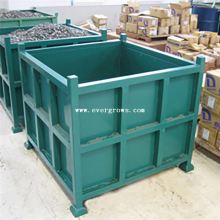 Foldable Corrugated Steel Bulk Containers With Drop Door