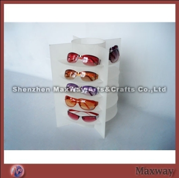 Pretty 4 Sides White Acrylic Sunglasses/Eyeglasses Display Stand