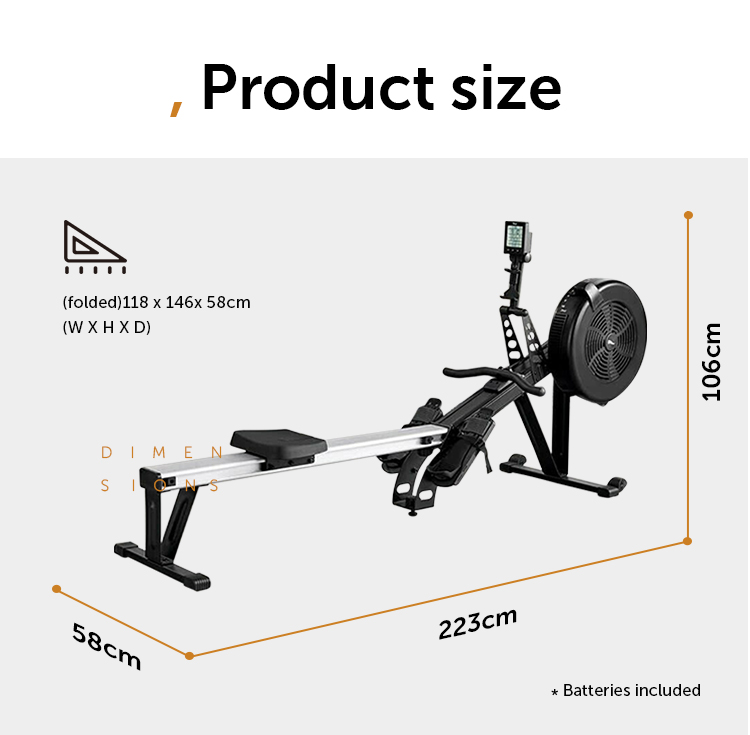 Esercizio di fitness per palestra di casa di casa Equipaggiamento Portable Cardio Air Rowing Machine