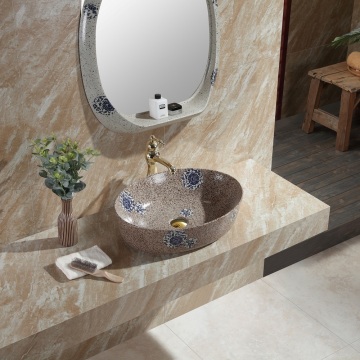 Emerald Green Luxury Bathroom Basin and Cabinet Top Lavatory Set