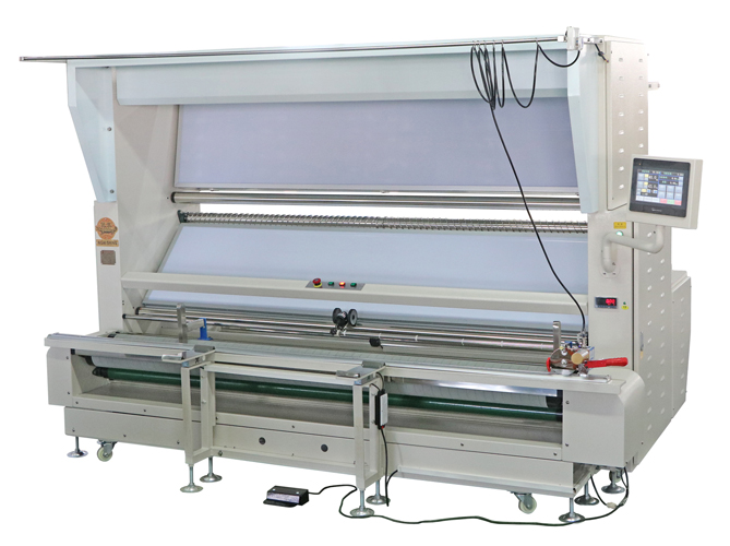 Computer Controlled Tubular Knit Fabric Double Sides Inspection Machine With Automatic Edge Control