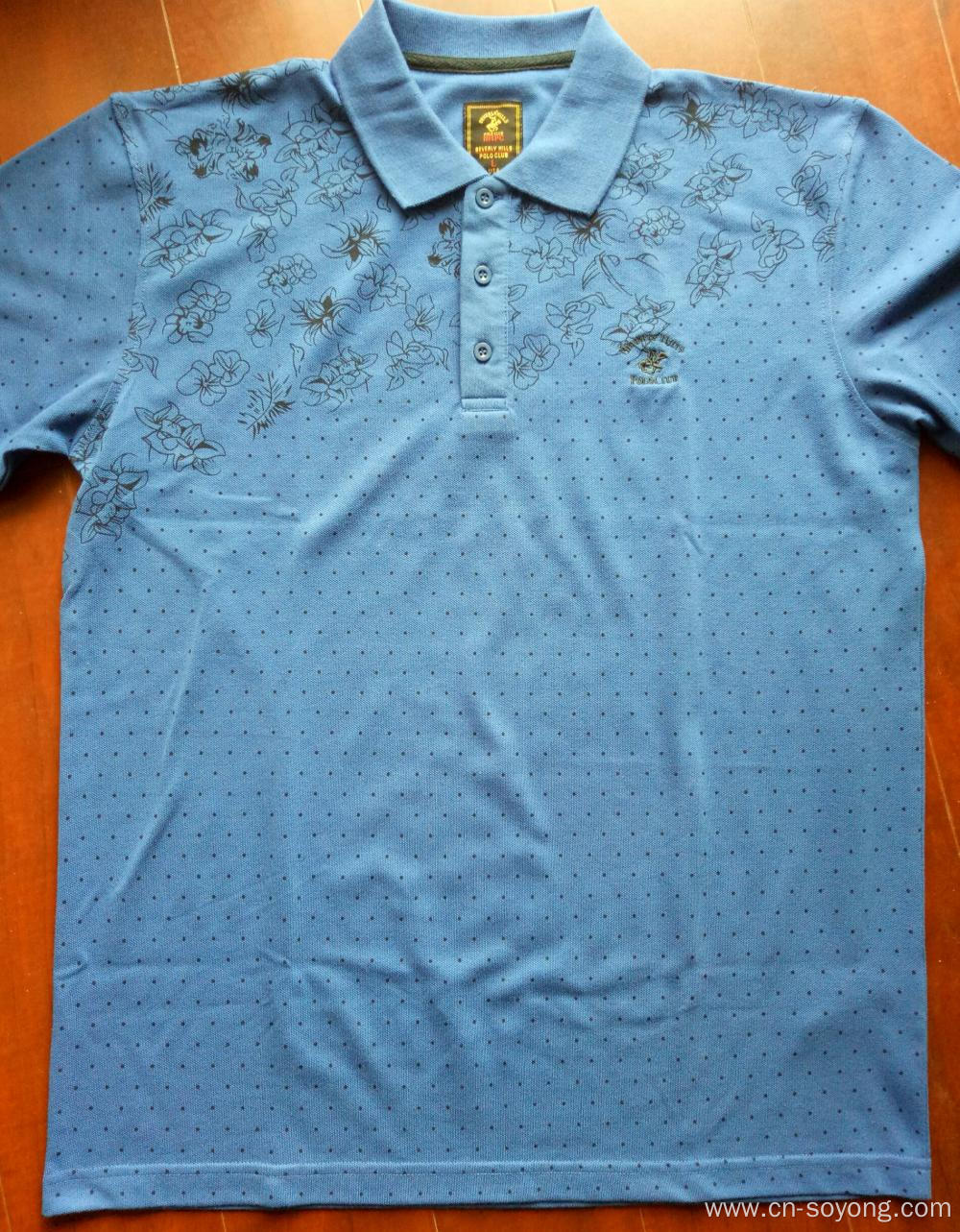 Men's Screen Printed Short Sleeve Polo Tee Shirts