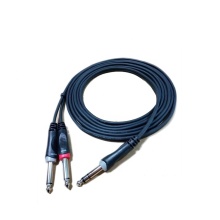 6.35mm TRS to 2x6.35mm TS Y Cable - AV Audio Cable