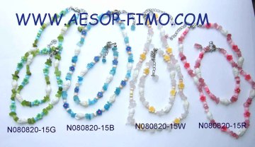 fashion fimo necklace(shell,stone)