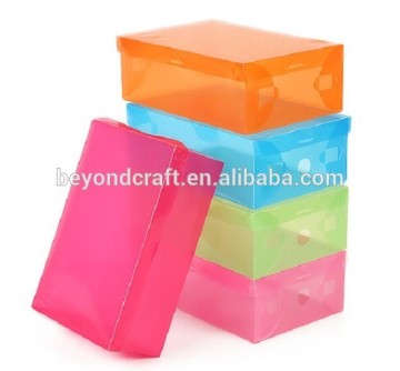HOT SALE clear plastic high heel shoe box with dividers