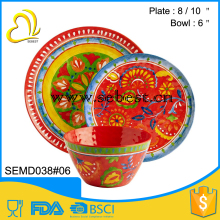 cheap restaurant 3 pc roundmelamine western dinnerware sets