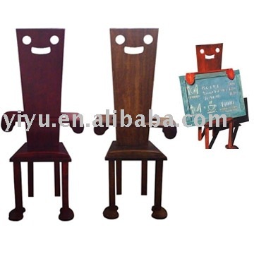 wood easel smiling face style