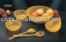7 pc round plastic salad bowl set