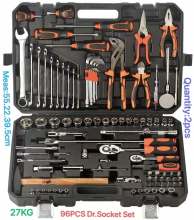 Hot Sale 96 PCS Socket Wrench Set with Screwdriver Bits, Pliers, Torque Wrench, and Ratchet
