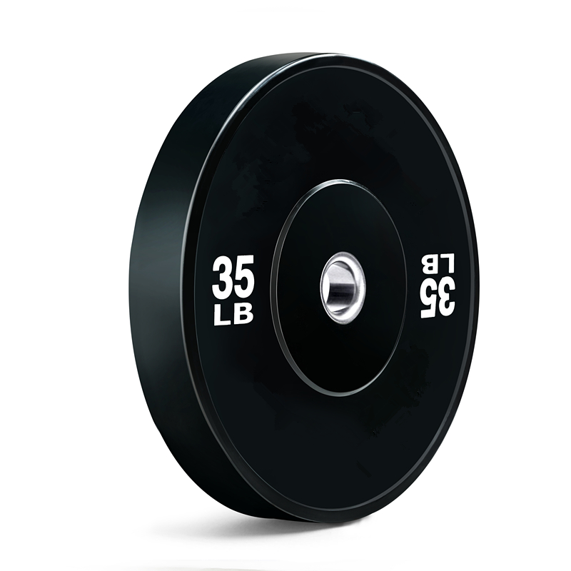 Gym Weight Lifting Power Rich Black Rubber Bumper Plate