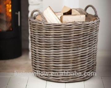 Large rattan Fire Log Basket