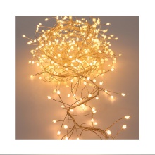 KINGYI 2022 Cluster Fairy Firecracker Long Light String with Silver Wire Cluster Light