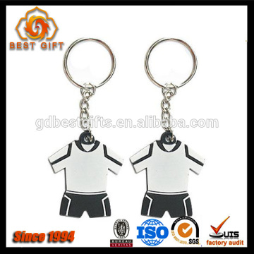 White Football Clothing Tag Soft PVC Custom Key Chain