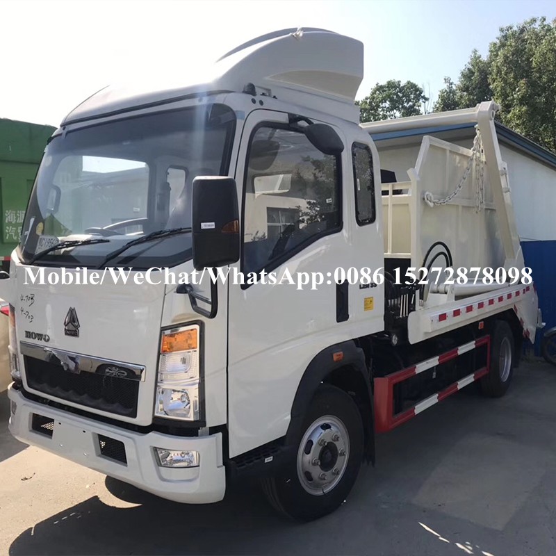 Howo Skip Carger Bask Truck (4) HOWO Skip Loader Garbage Truck (4)