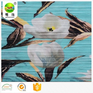 Wholesale custom print pleated polyester crepe fabric