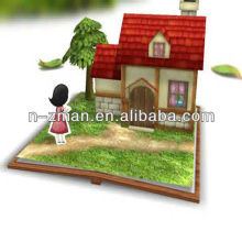 POP UP Book with house,3D Book with meadow,3D POP UP Book