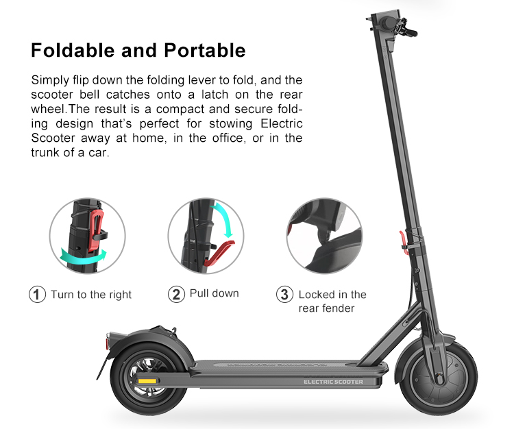 CE Certificate EU 7.5Ah 2 Wheels Electric Scooters Motorcycle With Electric Motor