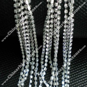 1row rhinestone silver cupchain 888 quality