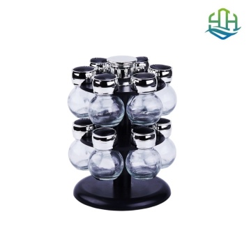 12PC Plastic-Glass Spice Jar Set