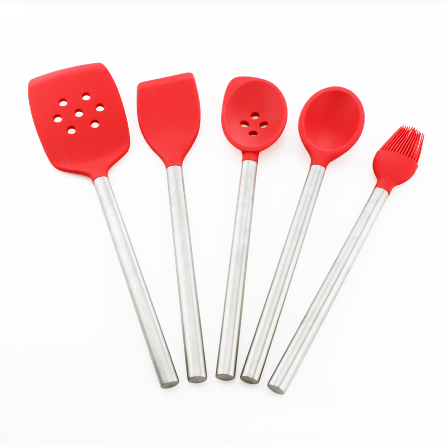 Set di utensili da cucina in silicone antiaderente da 5 pezzi