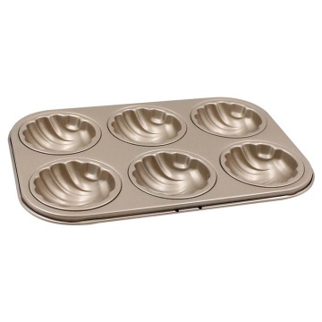 6-cavity non-stick spherical shell madeline bakeware