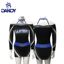 Cheap Light Blue Metallic FabricCheerleading Suits