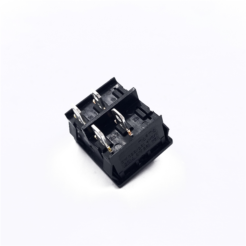 JEC JS-606PA-Q-BB-3H Square Black 4 Pins Single Pole Double Throw Rocker Switch 6A 250V/10A 125V