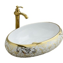 Unique Golden Colorful High-Quality Ceramic Bathroom Vanity Sink